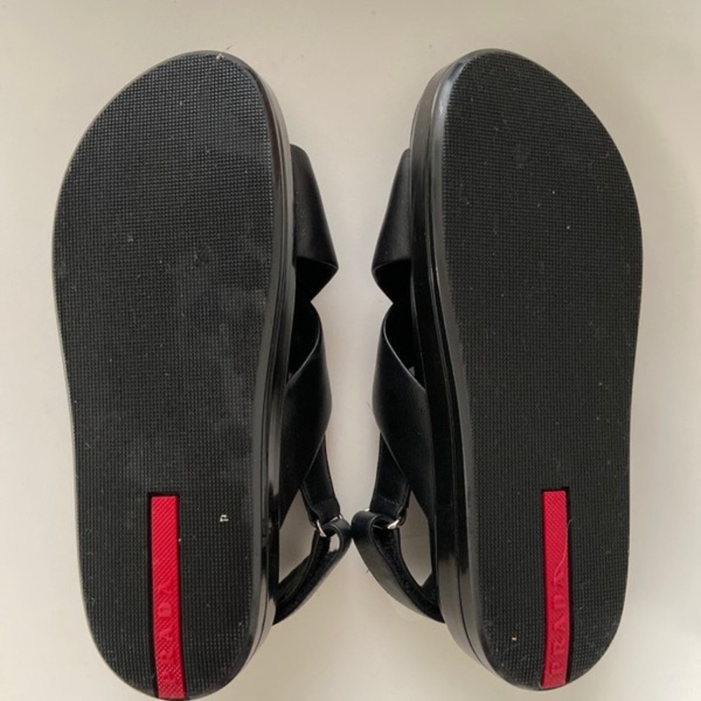 SOLD Prada Crossover Leather Strap Sandals - Picture 3 of 4